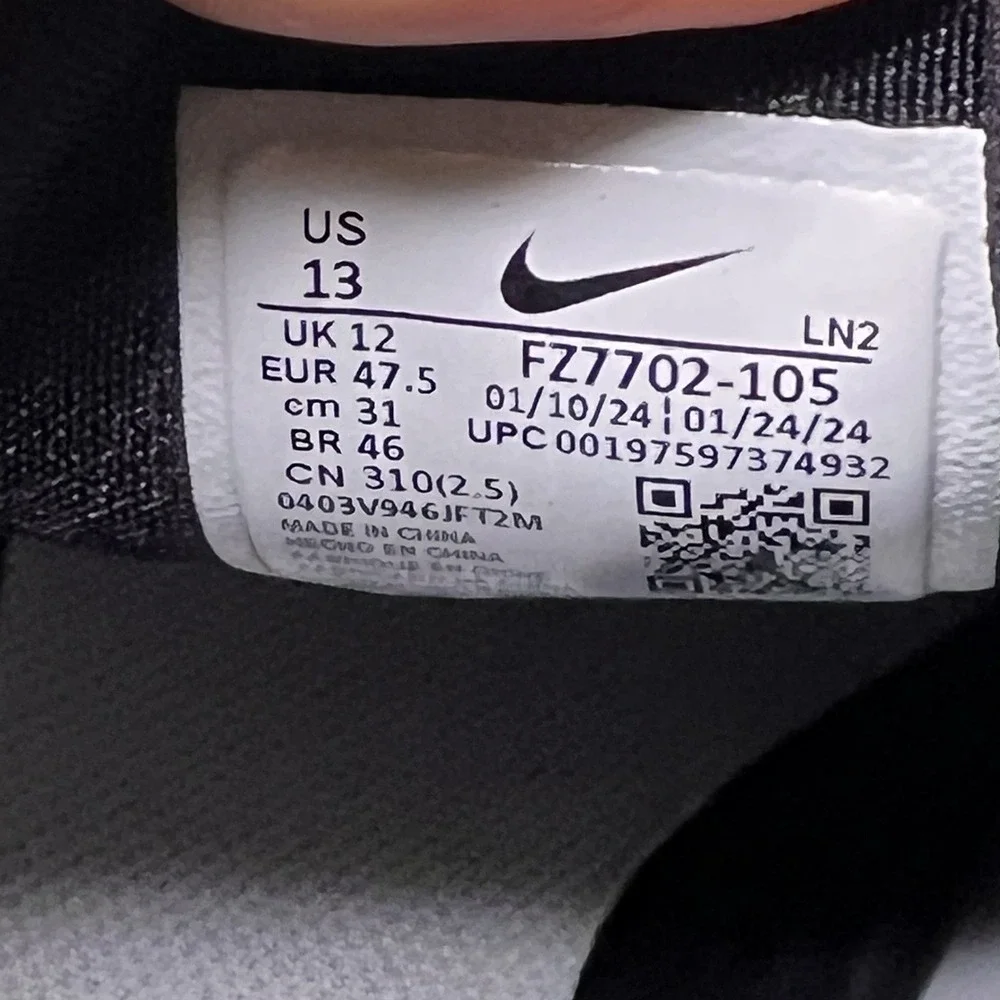 Nike Alpha Menace 4 Pro Football Cleats Mens 13 White Black FZ7702-105 New Shoe